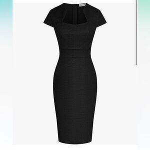 GRACE KARIN - Black Medium Women's Gorgeous Pencil Dress Cap Sleeve